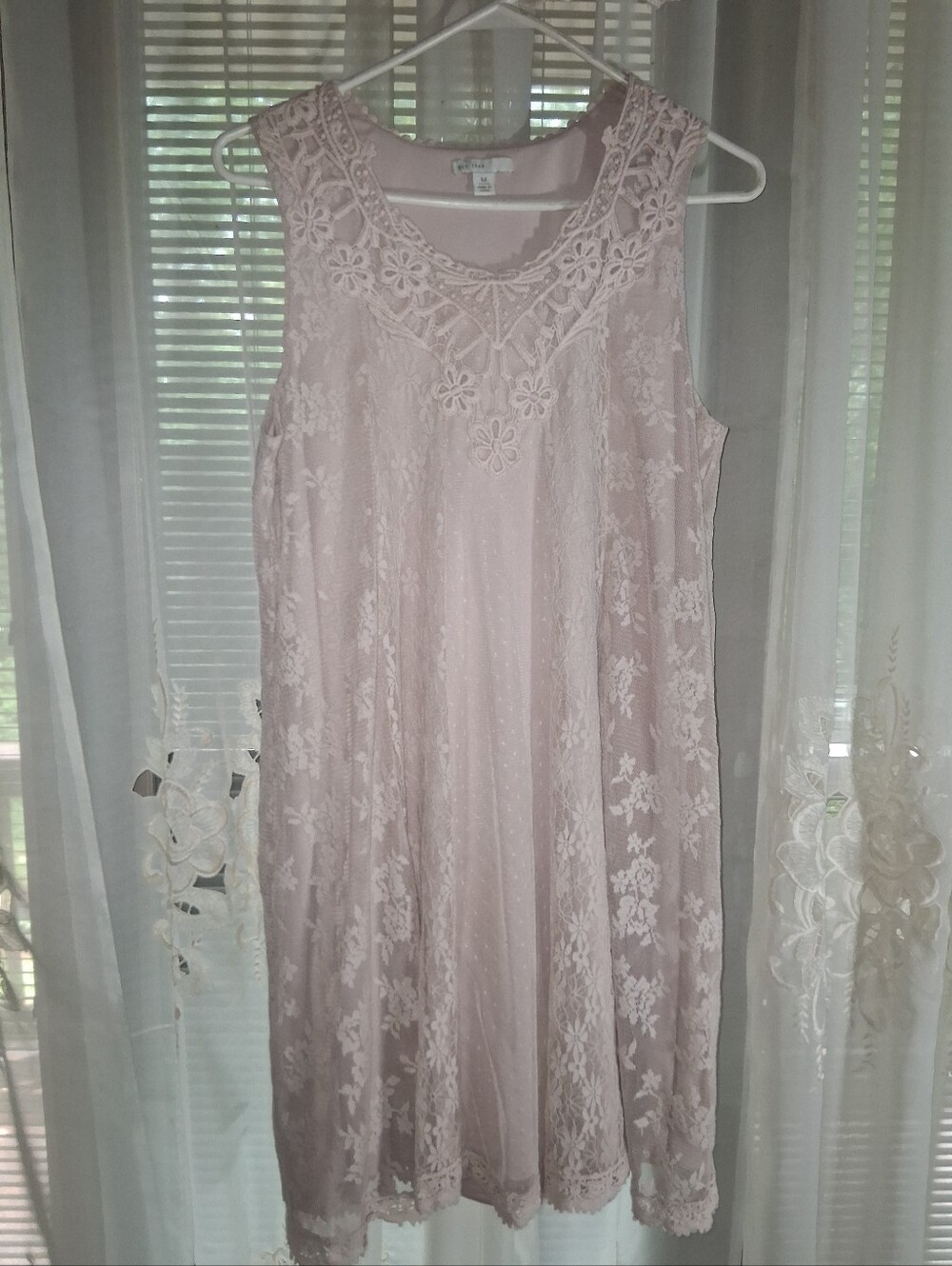 George Blush Pink Lace Midi Dress